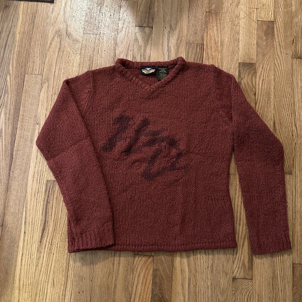 VTG 90's Harley-Davidson V- Neck Sweater